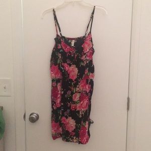 Black floral spaghetti strap dress